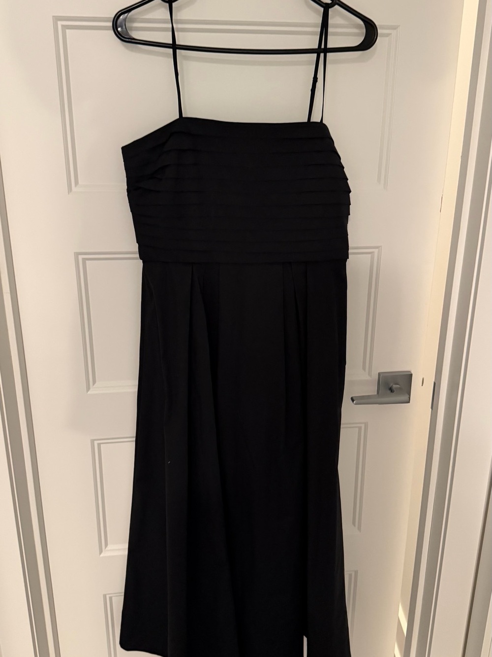 Aritzia Black Strapless Pleated Bodice Evening Dress